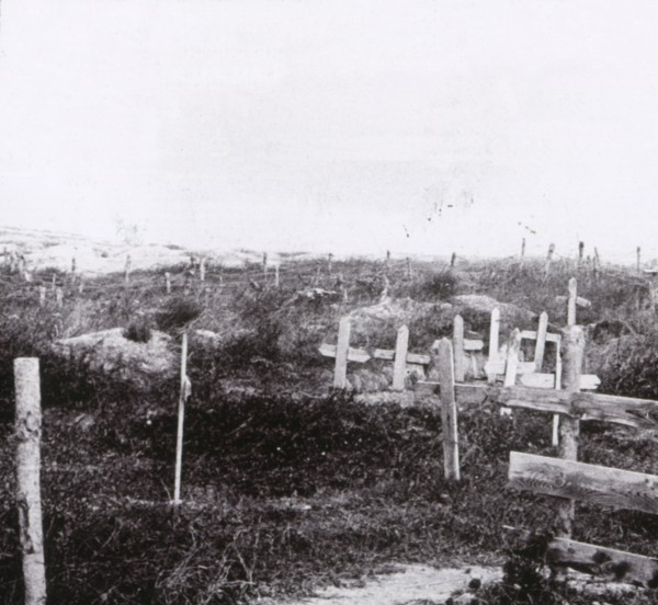 Graves, Massiges, northern France, c1914-c1918.  Artist: Unknown.