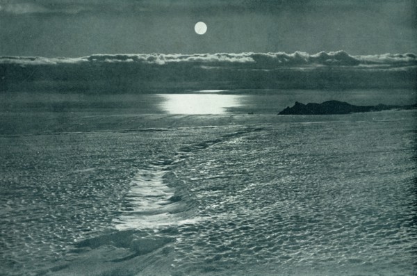 'The Barne Glacier: A Crevasse With A Thin Snow Bridge', c1910?1913, (1913).  Artist: Herbert Ponting.