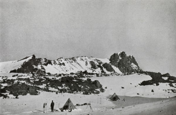 'Remains of an Explosion Crater on Erebus (9,000 feet)', c1911, (1913). Artist: Raymond E Priestley.