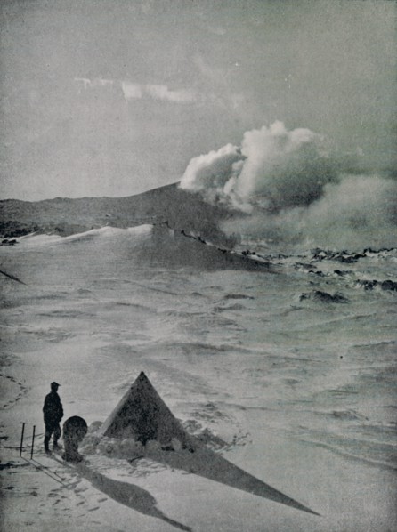'Highest Camp in Antarctica - Active Crater', c1912, (1913). Artist: Raymond E Priestley.