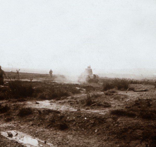Advancing with tanks, c1914-c1918. Artist: Unknown.