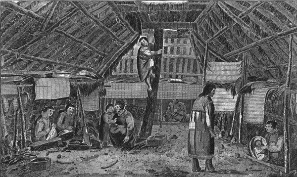 'Inside of a House in Oonalashka', c1776-1779.  Artist: Lodge.