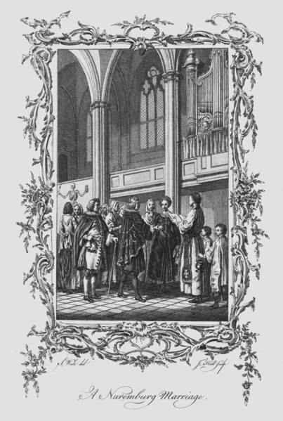 'A Nuremburg Marriage', late 18th century. Artist: J Hall.