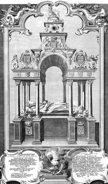 'The Monument of Queen Elizabeth in Westminster Abbey', 1786. Artist: John Goldar.