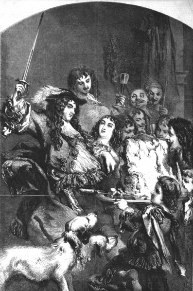 'Charles the Second Knighting the Loin of Beef', (19th century). Artist: J Gilbert.