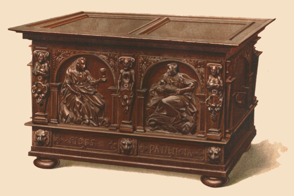 Oak chest, 1904. Artist: Shirley Slocombe.