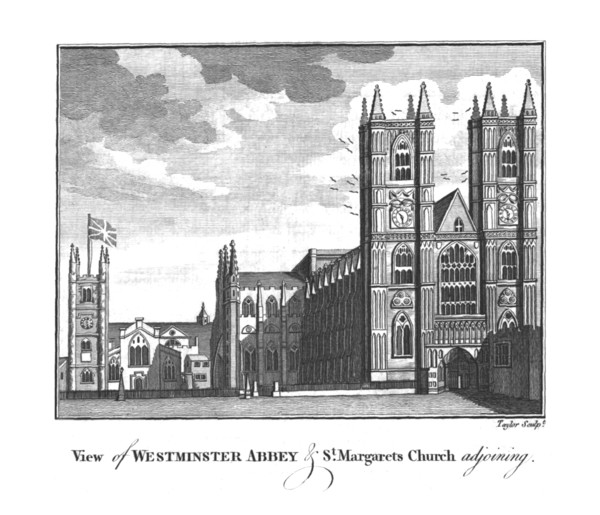 'View of Westminster Abbey & St.Margarets Church adjoining.', late 18th-early 19th century. Artist: Taylor.