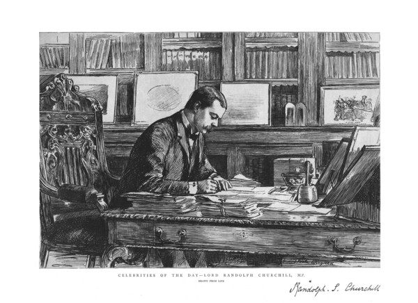 'Celebrities of the Day - Lord Randolph Churchill, M.P.', (1885). Artist: Unknown.