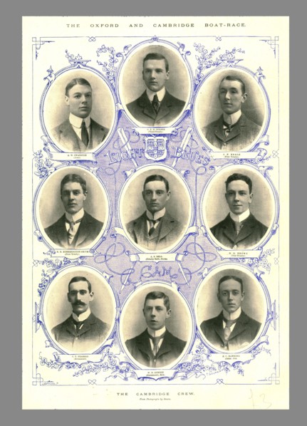 The Cambridge Crew, Oxford and Cambridge Boat Race, 1898.  Creator: Hills and Saunders.