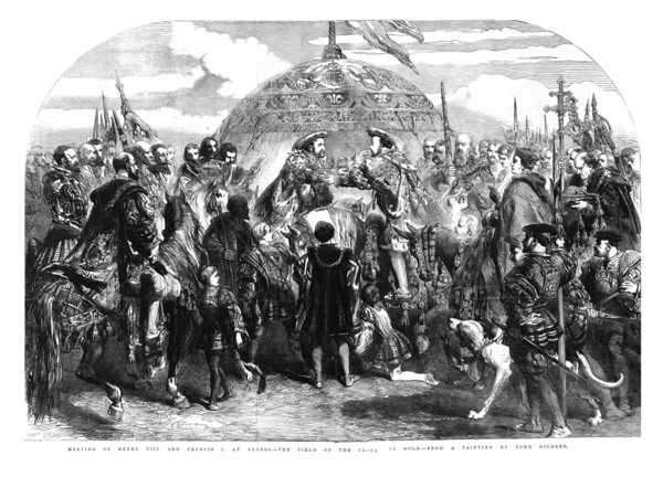 'Meeting of Henry VIII and Francis I. at Ardres - The Field of the Cloth of Gold', 1520, (1855). Artist: Sir John Gilbert.