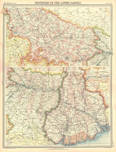 Map of the Provinces of the Lower Ganges. Artist: Unknown.