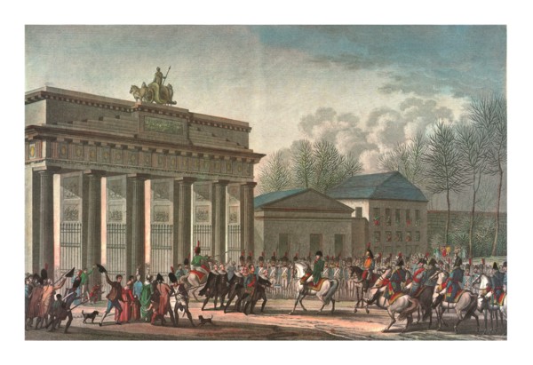 Entry of the French into Berlin, 27 October 1806, (c1850). Artist: Edme Bovinet.
