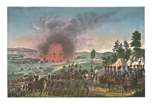 Retreat of the French after the battle of Leipzig, 19 October 1813, (c1850). Artists: Francois Pigeot, François-Louis Couché.