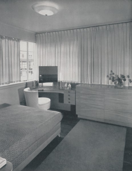 'Simple and practical lines characterise this bedroom', 1942.  Artist: Unknown.