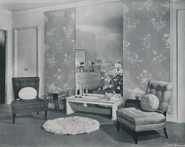 'A modern bedroom inspired by the Chinese', 1942. Artist: Unknown.
