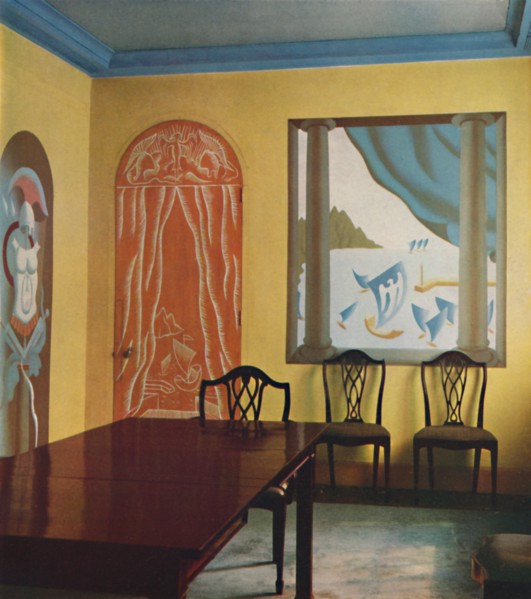 'Wall decorations in a flat at Portman Court', 1933.  Artist: Unknown.