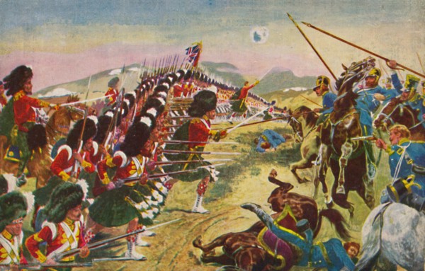 'The Argyll & Sutherland Highlanders. The Thin Red Line at Balaclava', 1854, (1939). Artist: Unknown.