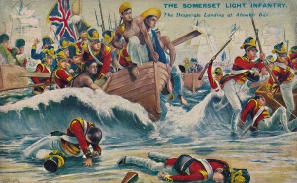 'The Somerset Light Infantry. The Desperate Landing at Aboukir Bay', 1801, (1939).  Artist: Unknown.