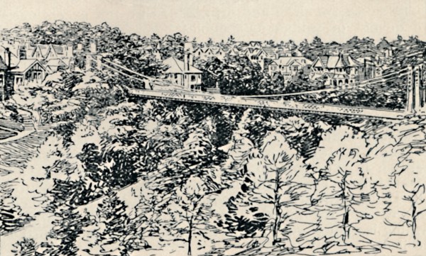 'Alum Chine Suspension Bridge', 1929. Artist: Unknown.