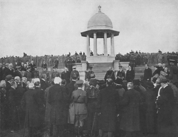 'Unveiling of the Chattri by H.R.H. The Prince of Wales, 1st February 1921', (1939). Artist: Unknown.