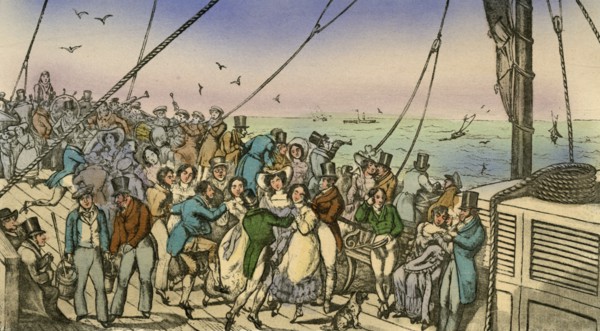 'The Pleasures of a Margate Steam Packet', 1838. Artist: Henry Thomas Alken.