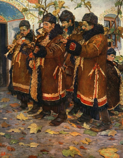 'Musicians from Hroznovà Lhota: clarinet, violin and double bass. (1861-1940)', 1948. Artist: Joza Uprka.