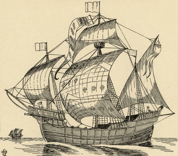 'A Ship of the time of Christopher Columbus', (1931). Artist: Charles Henry Bourne Quennell.