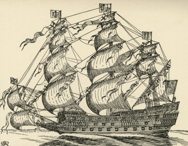 'The Sovereign of the Seas', (1931). Artist: Charles Henry Bourne Quennell.
