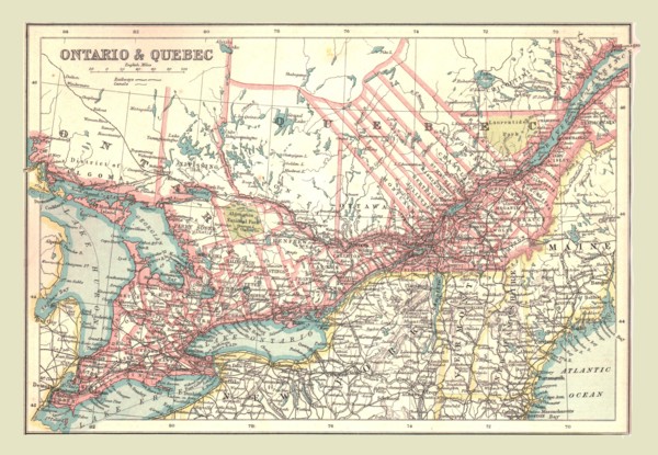 Map of Ontario and Quebec, 1902.  Creator: Unknown.