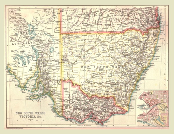 Map of New South Wales and Victoria, 1902.  Creator: Unknown.