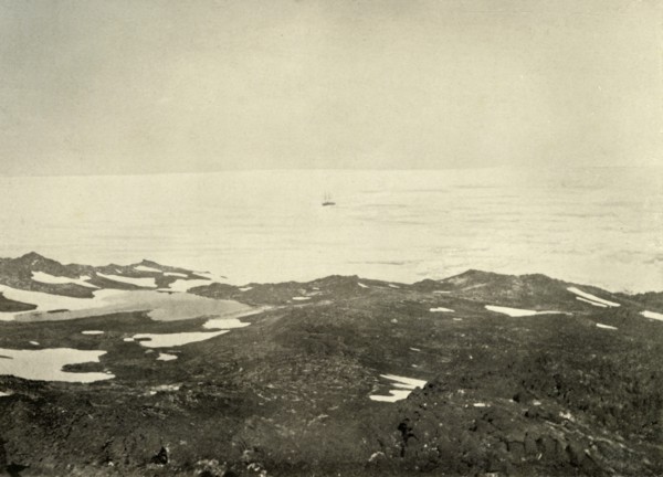 'View from High Hill...The Ship in Loose Pack', c1908, (1909).  Artist: Unknown.