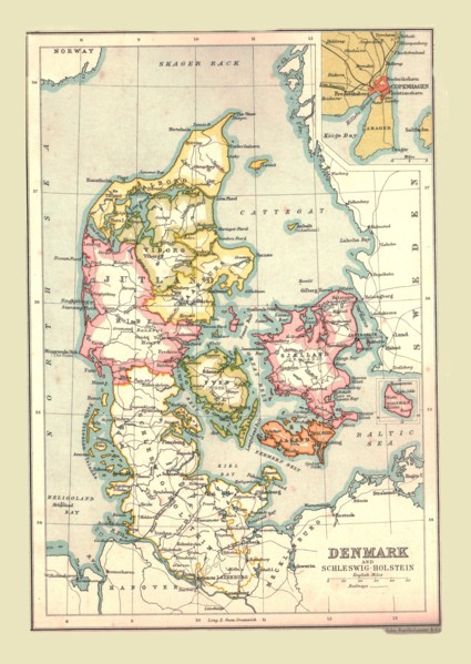 Map of Denmark, 1902.  Creator: Unknown.