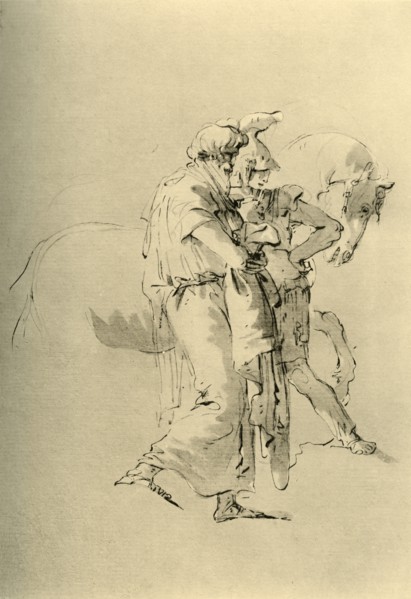 'Old man and Young soldier', mid 18th century, (1928). Artist: Giovanni Battista Tiepolo.