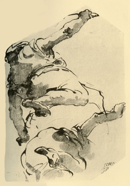 'Kneeling Figure, seen from behind', 1743-1744, (1928). Artist: Giovanni Battista Tiepolo.