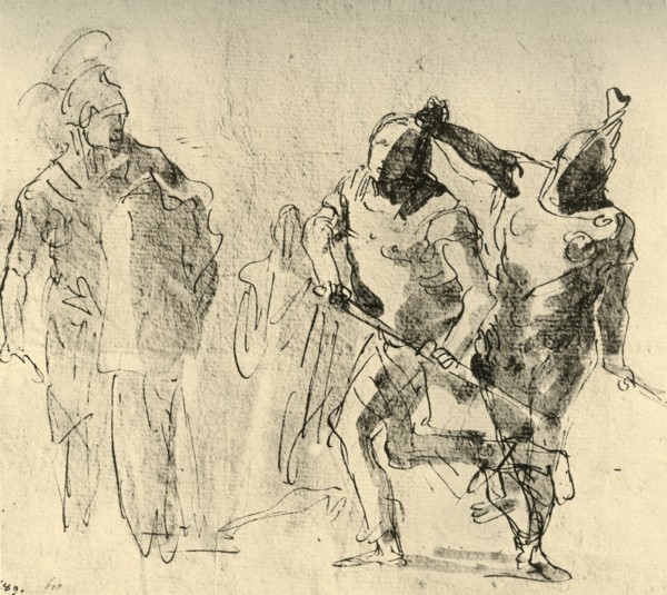 'Minerva checks the Wrath of Achilles', c1757, (1928). Artist: Giovanni Battista Tiepolo.