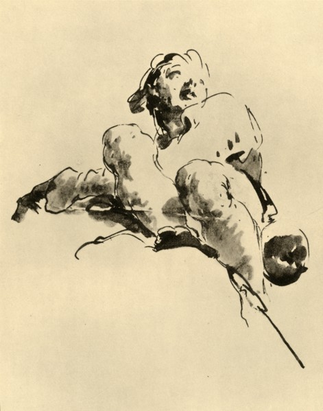 'Squatting Youth', mid 18th century, (1928). Artist: Giovanni Battista Tiepolo.