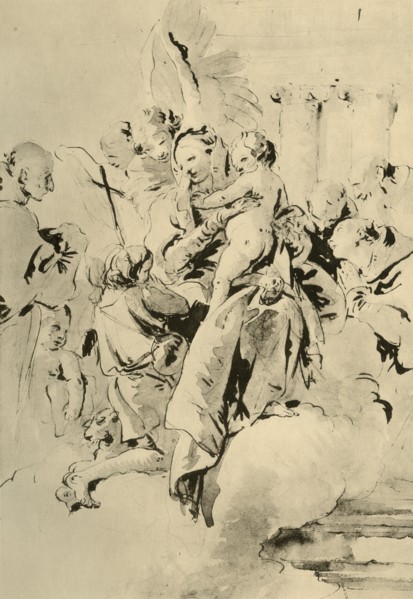 'Madonna with Saints and Angels', mid 18th century, (1928). Artist: Giovanni Battista Tiepolo.
