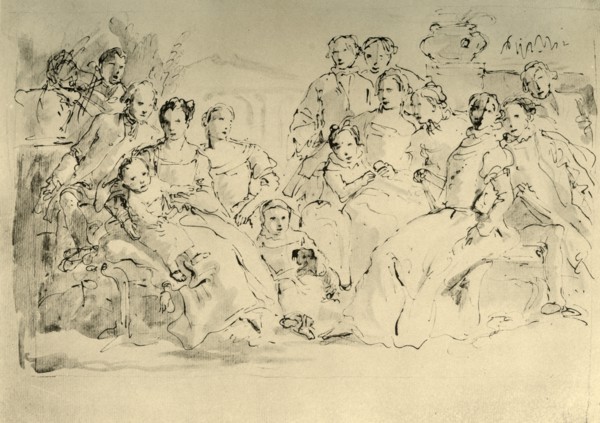 'Sketch for a Group Portrait', mid 18th century, (1928). Artist: Giovanni Battista Tiepolo.