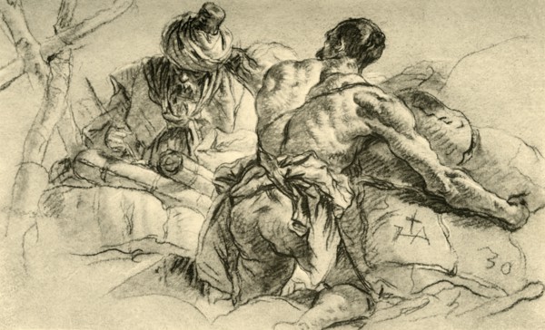'Oriental Merchants with Bales of Wares', 1753, (1928). Artist: Giovanni Battista Tiepolo.