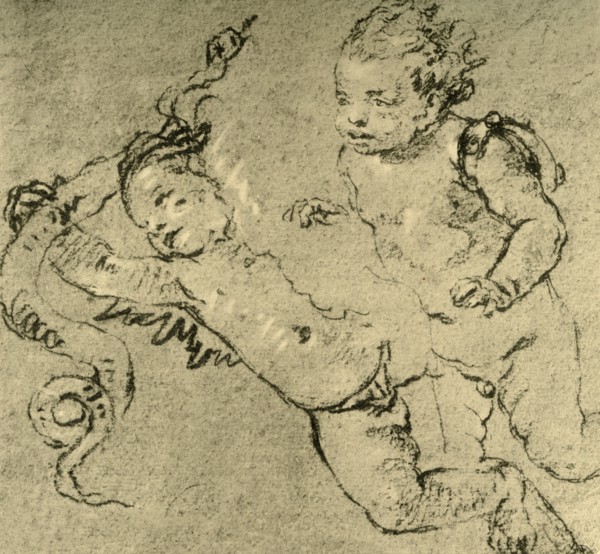 'Two Cupids', c1752, (1928). Artist: Giovanni Battista Tiepolo.