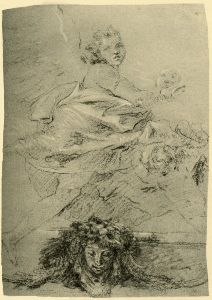 'Hovering Genius', mid 18th century, (1928). Artist: Giovanni Battista Tiepolo.