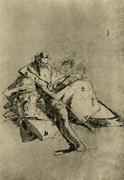 'Old Man seated', 18th century, (1928). Artist: Pupil of Tiepolo.