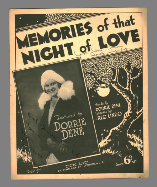 Memories of that Night of Love, c1930s. Creator: Unknown.