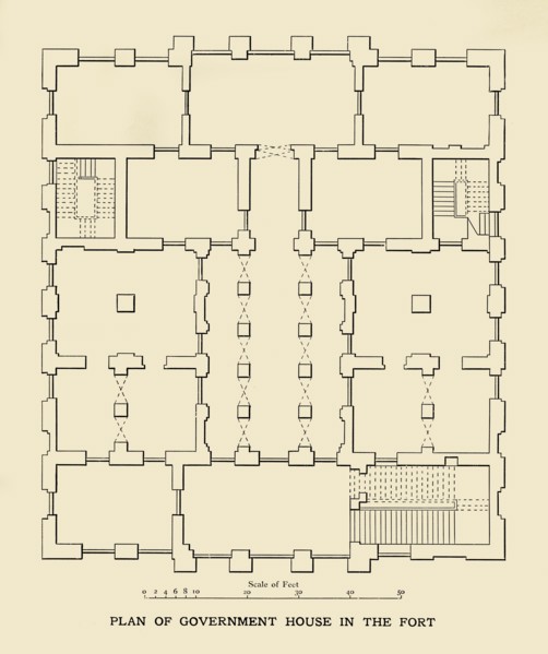 'Plan of Government House in the Fort', 1925. Creator: Unknown.