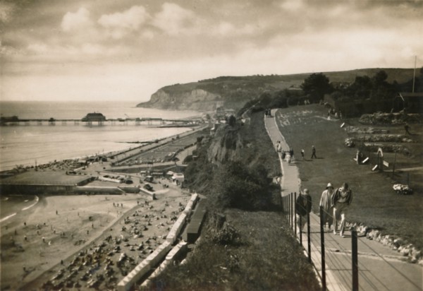 'Small Hope Bay and Shanklin Pier, I.W., from Cliff Walk', c1920. Creator: Unknown.