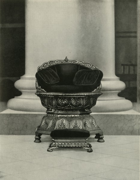 'State Seat of Tippu Sultan in Government House', 1925. Creator: Unknown.