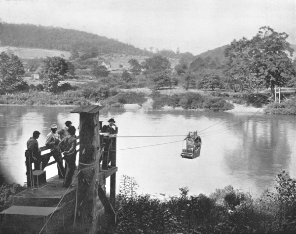 Cable Ferry, near La Colle, Pennsylvania, USA, c1900.  Creator: Unknown.