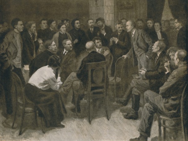 'Lenin Debating with the Narodnik Vorontsov (1894)', (1939). Creator: Aleksandr Viktorovic Moravov.