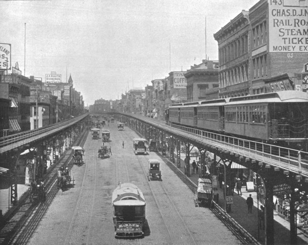 The Bowery, looking north, New York, USA, c1900.  Creator: Unknown.