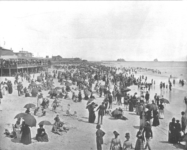 The Beach at Atlantic City, New Jersey, USA, c1900.  Creator: Unknown.